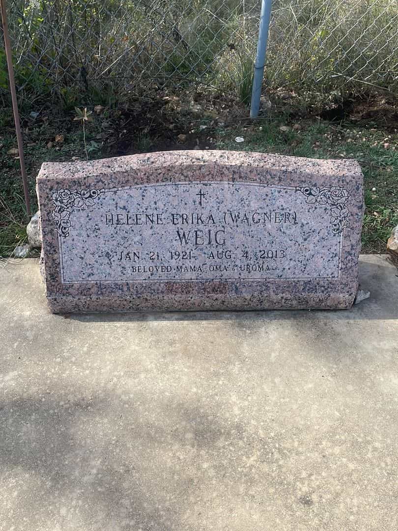 Helene Erika Wagner Weig's grave. Photo 1