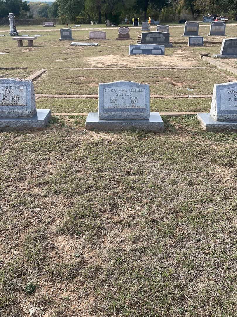 Cora Mae O'Dell Sutton's grave. Photo 2