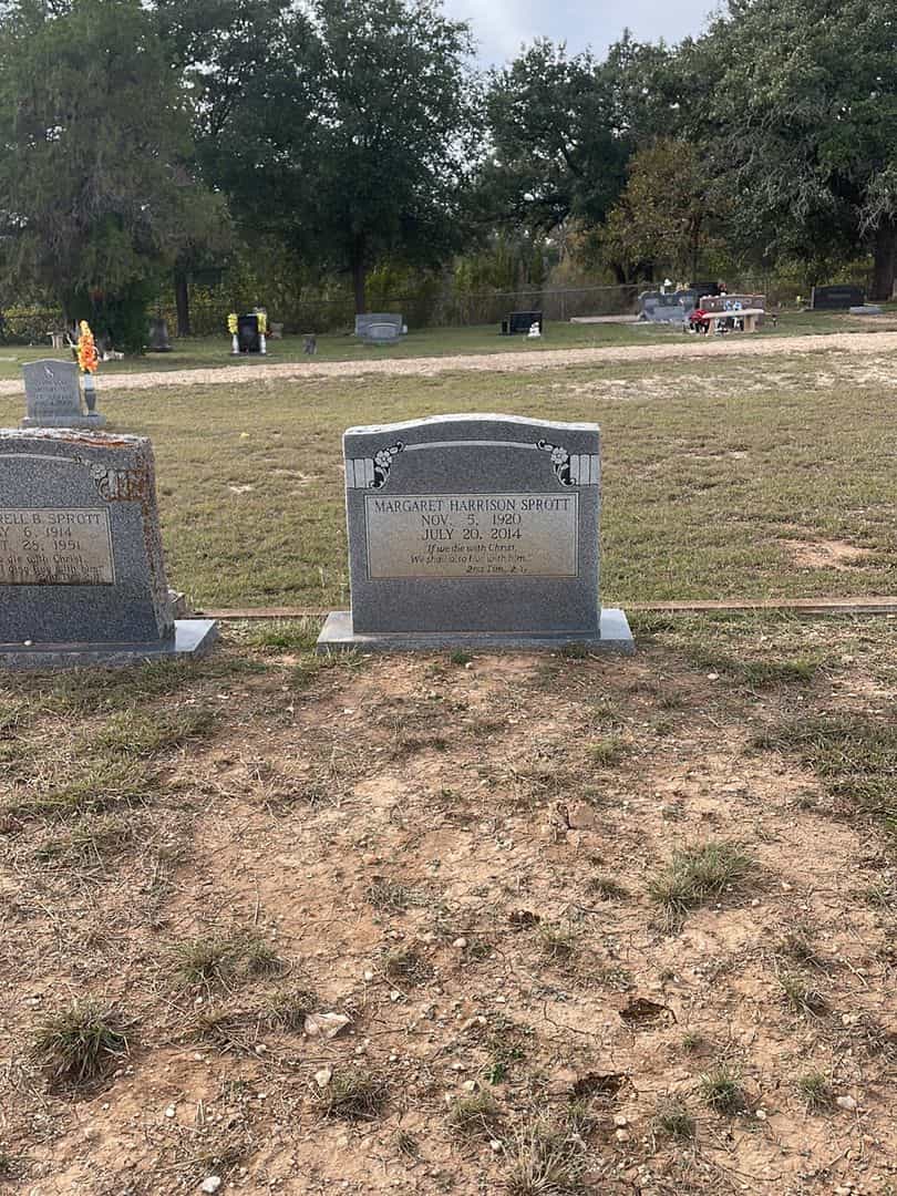 Margaret Harrison Sprott's grave. Photo 2