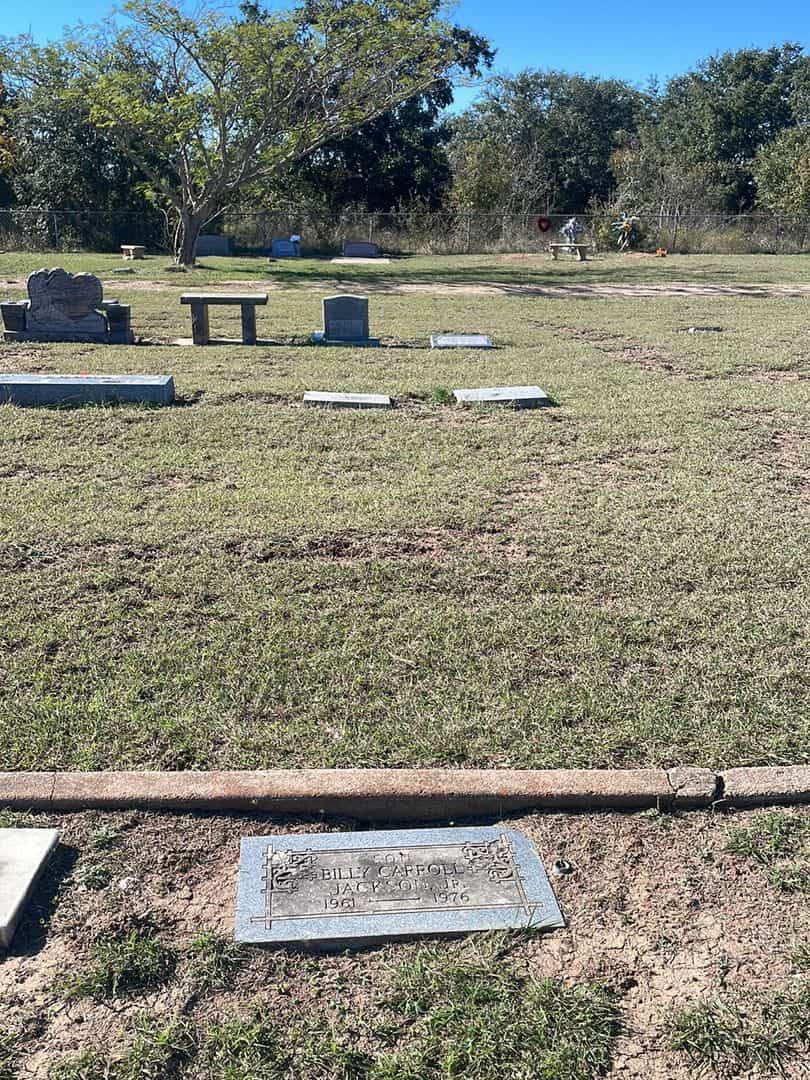 Billy Carroll Jackson Junior's grave. Photo 2
