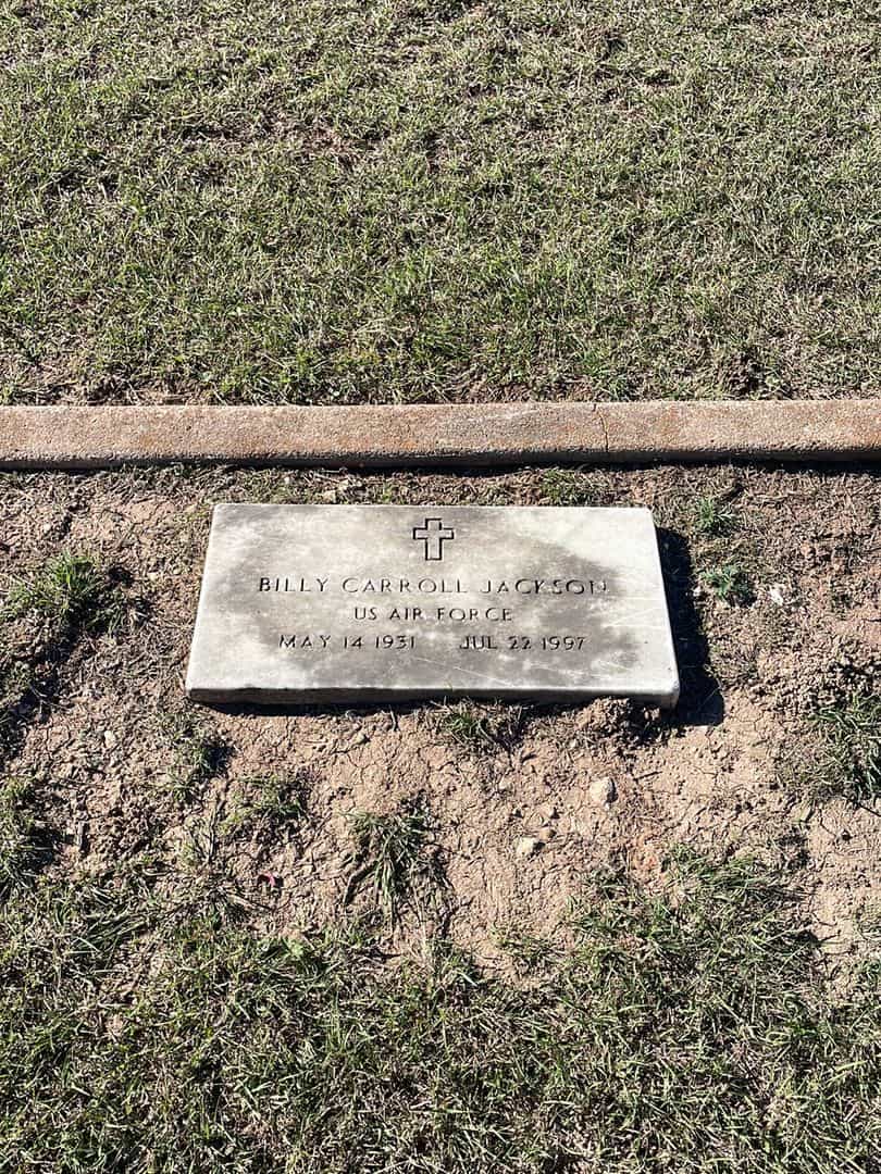 Billy Carroll Jackson Senior's grave. Photo 1