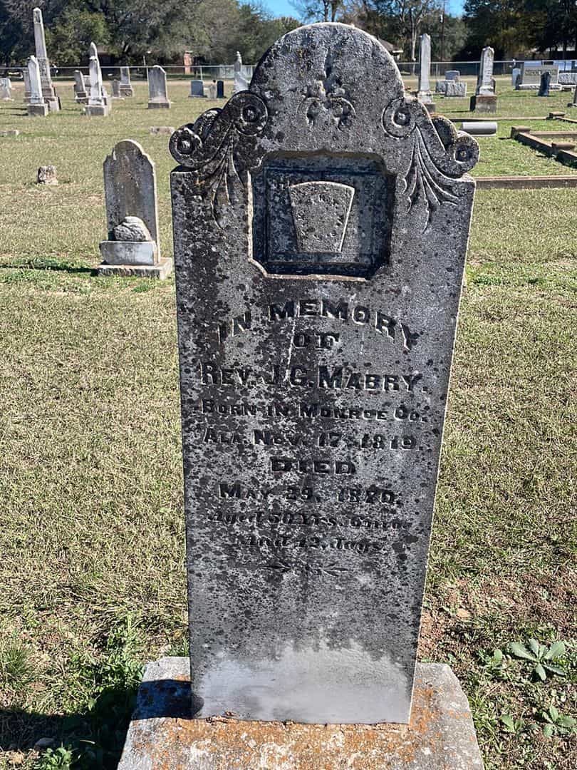 Reverend J. G. Mabry's grave. Photo 1