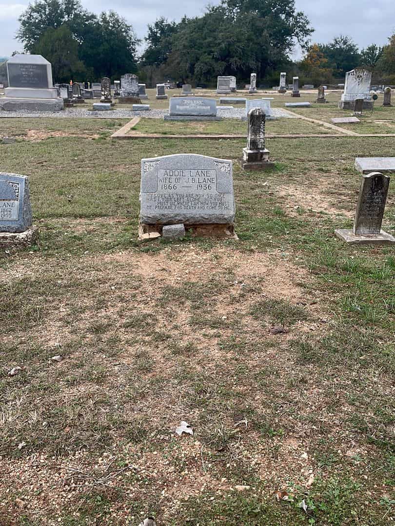 Addie Lane's grave. Photo 2