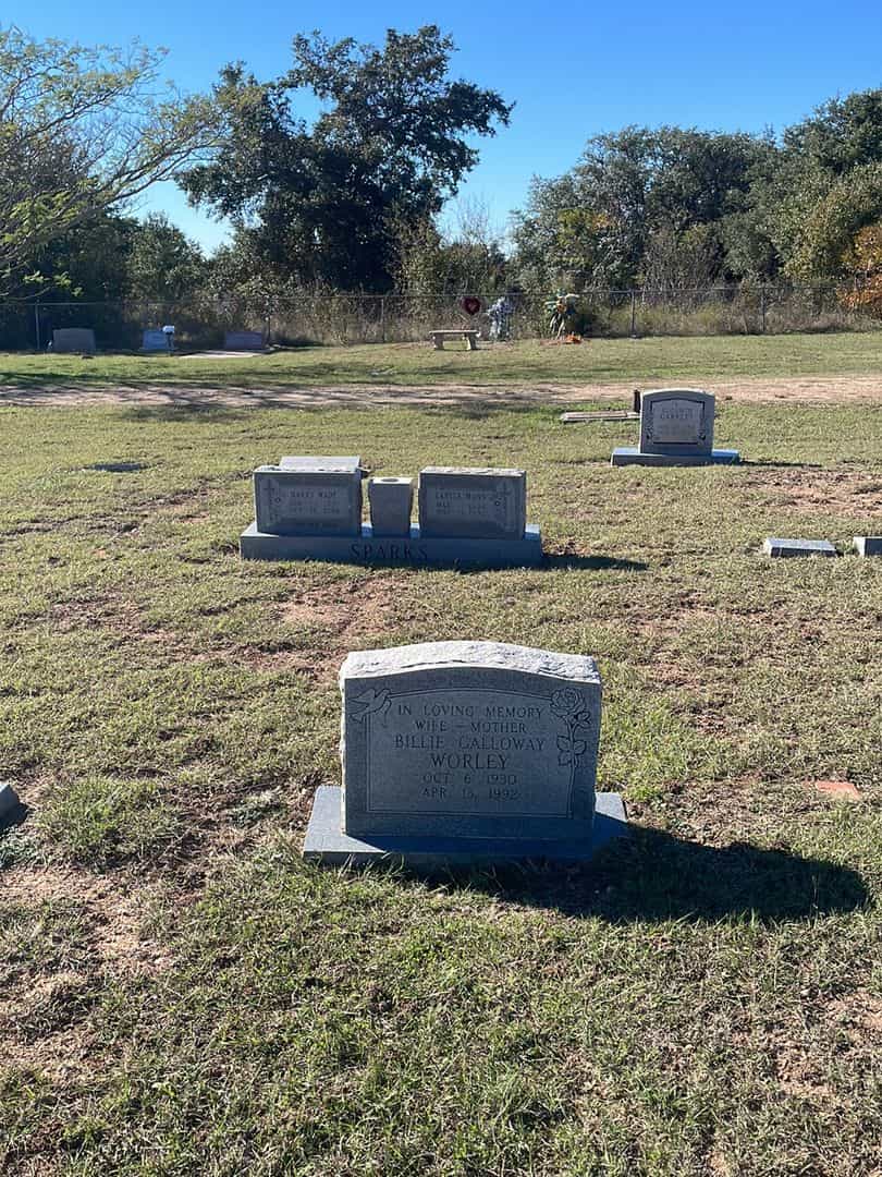 Billie Galloway Worley's grave. Photo 2