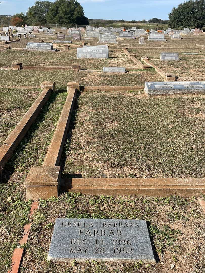 Ursula Barbara Farrar's grave. Photo 2