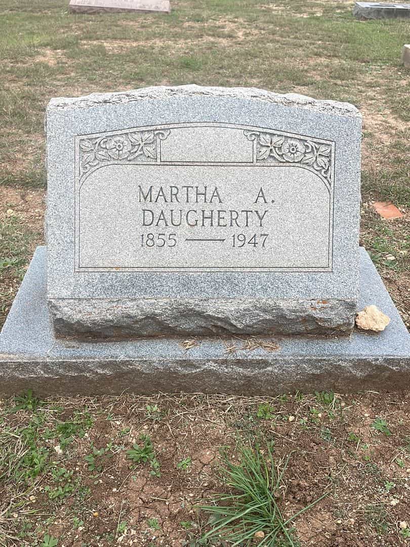 Martha A. Daugherty's grave. Photo 1